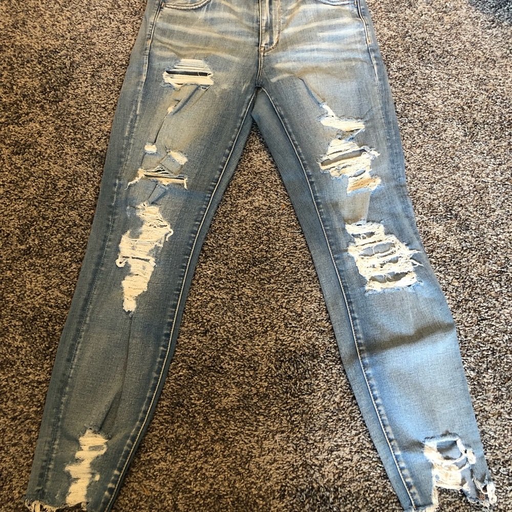 American Eagle High Waisted Ripped Jeans